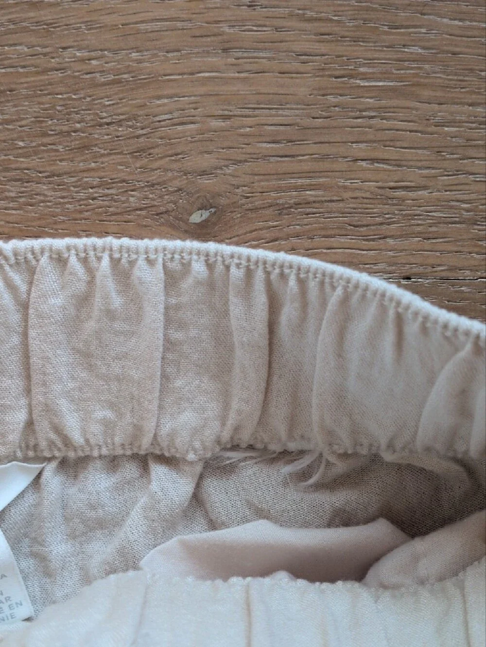 H&M Off White Linen-like Blend Elastic Waist Pants Size Small